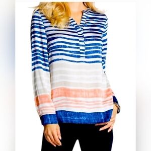 Chico’s Striped Tunic Blouse Multicolor Size 4